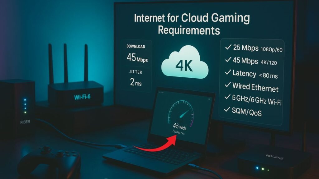 internet for cloud gaming requirements